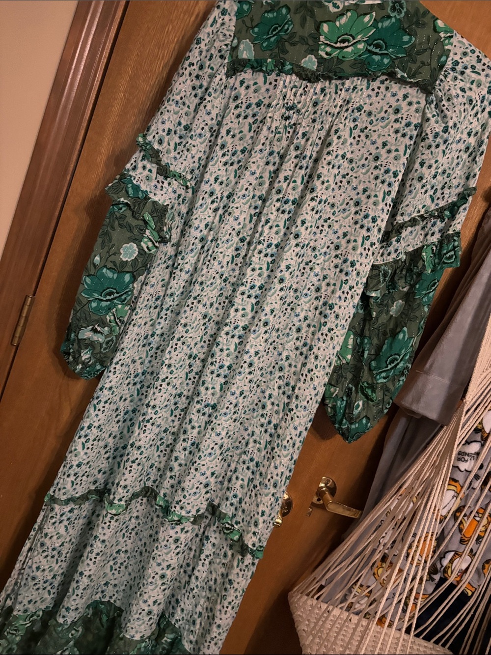 Spell Green Floral Tiered Maxi Dress—the ivy Christmas tree dress - Picture 5 of 5